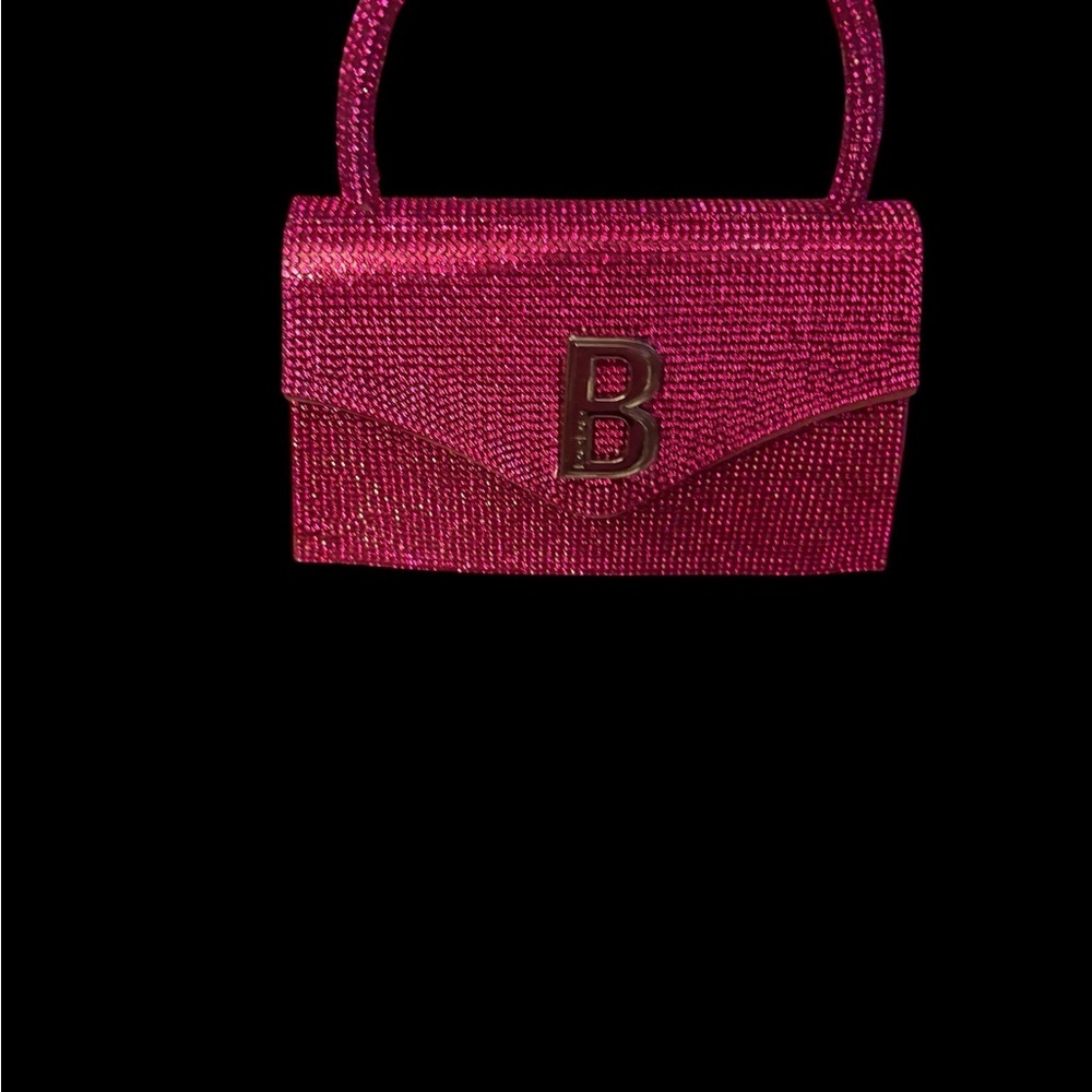 bebe Fuchsia Rhinestone Clutch